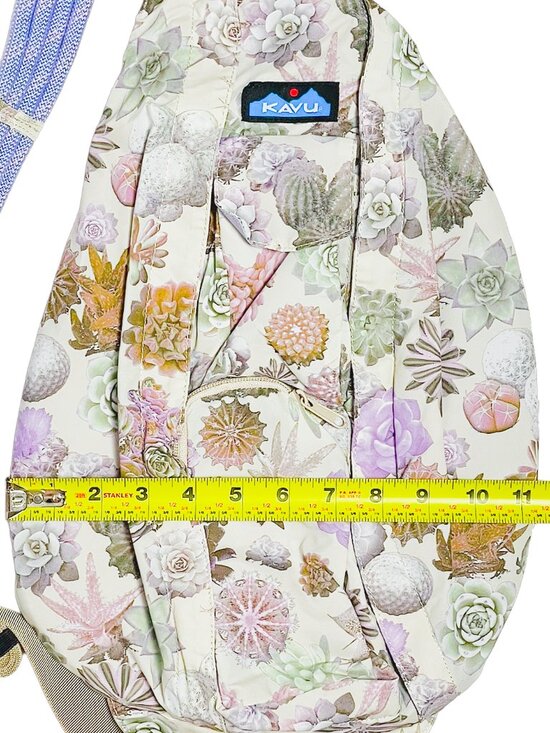 KAVU Rope Sack Succulents Sling Bag Floral Cactus Crossbody Backpack NWT